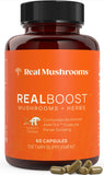 Real Mushrooms RealBoost frontal mostrando envase y beneficios claros