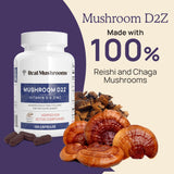 Real Mushrooms detalle del polvo de extracto que destaca pureza orgánica