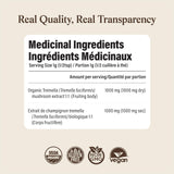 Real Mushrooms batido saludable con tremella en estilo de vida activo y práctico