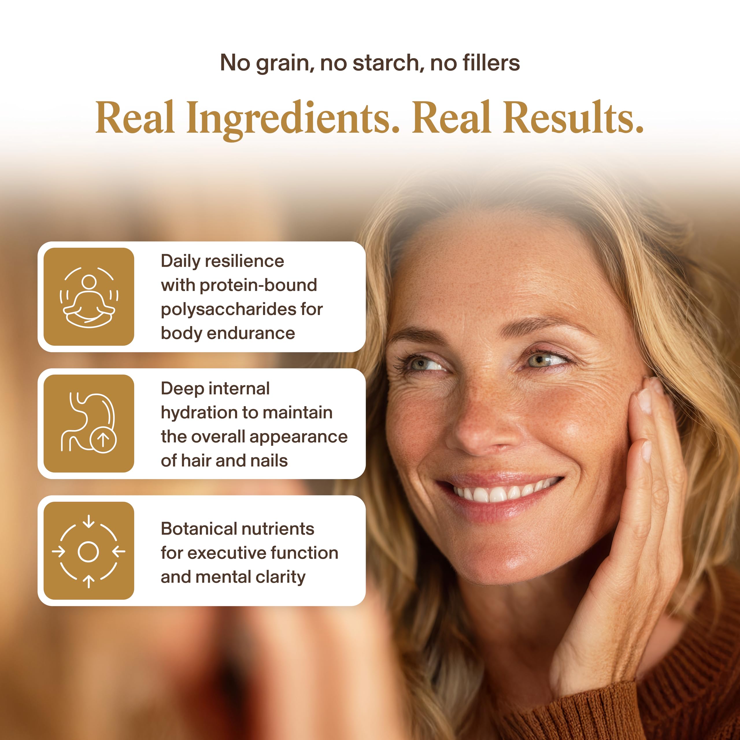 Real Mushrooms etiqueta con ingredientes y certificación orgánica visible