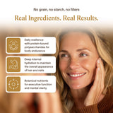 Real Mushrooms etiqueta con ingredientes y certificación orgánica visible