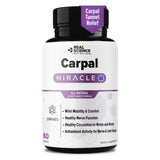 Real Science Nutrition frasco frontal que muestra la marca y beneficio de confort