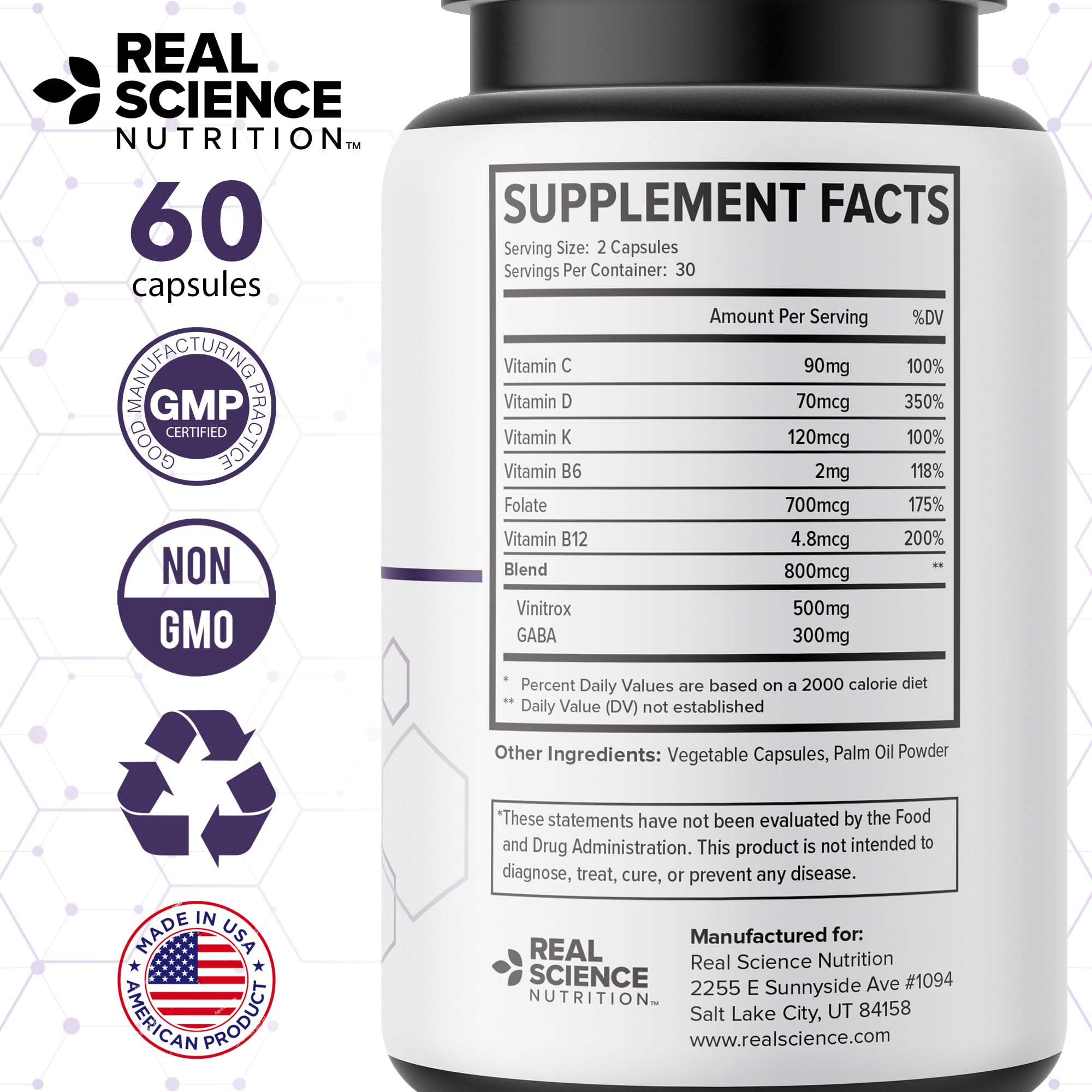 Real Science LegEase Miracle caja abierta revela 60 cápsulas y conveniencia