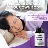 Real Science LegEase Miracle en dormitorio escena de uso promueve sueño reparador