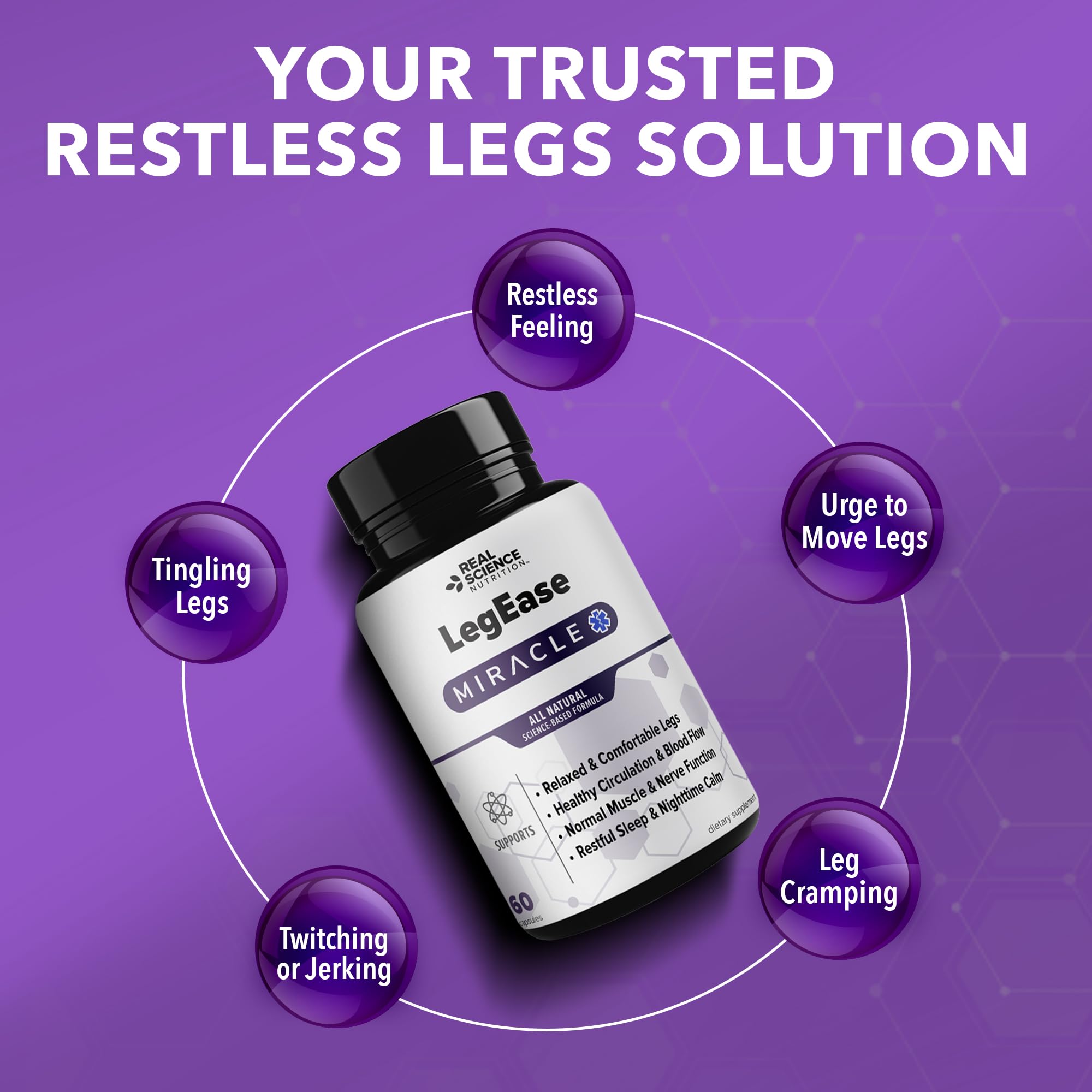 Real Science LegEase Miracle lista de ingredientes visibilidad y transparencia
