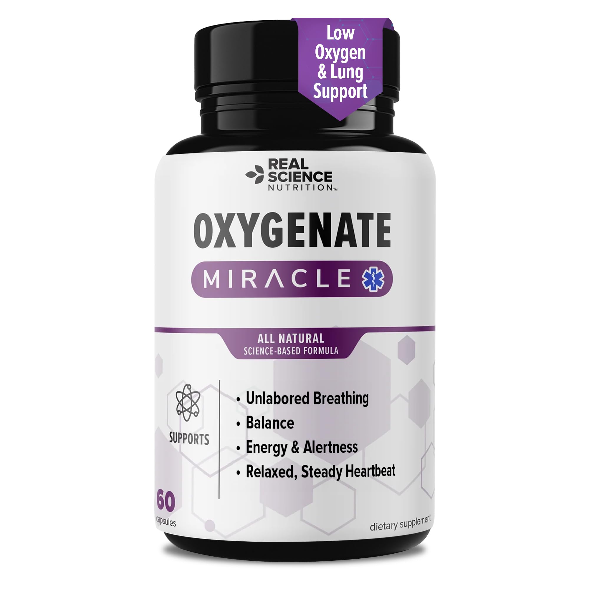 Real Science frontales del envase mostrando beneficio respiratorio y claridad