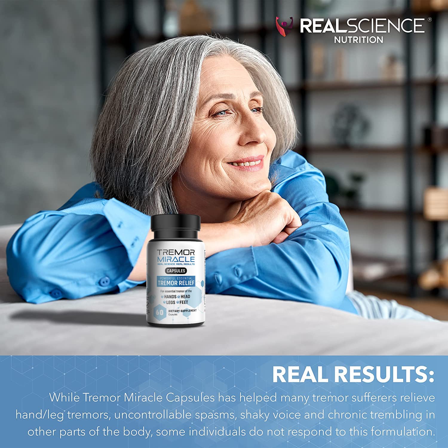 Real Science Nutrition cápsula junto a moneda para comparar tamaño y dosis sencilla
