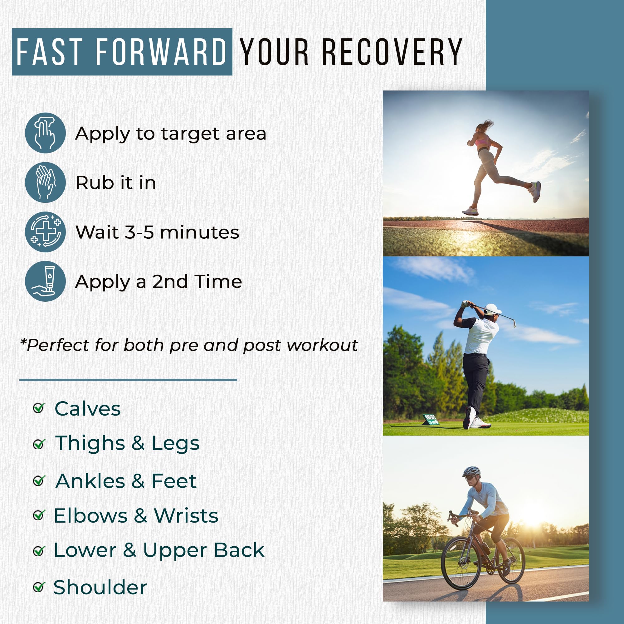 Real Time Pain Relief etiqueta con lista parcial de ingredientes naturales