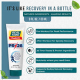 Real Time Pain Relief frasco junto a teléfono para comparar escala