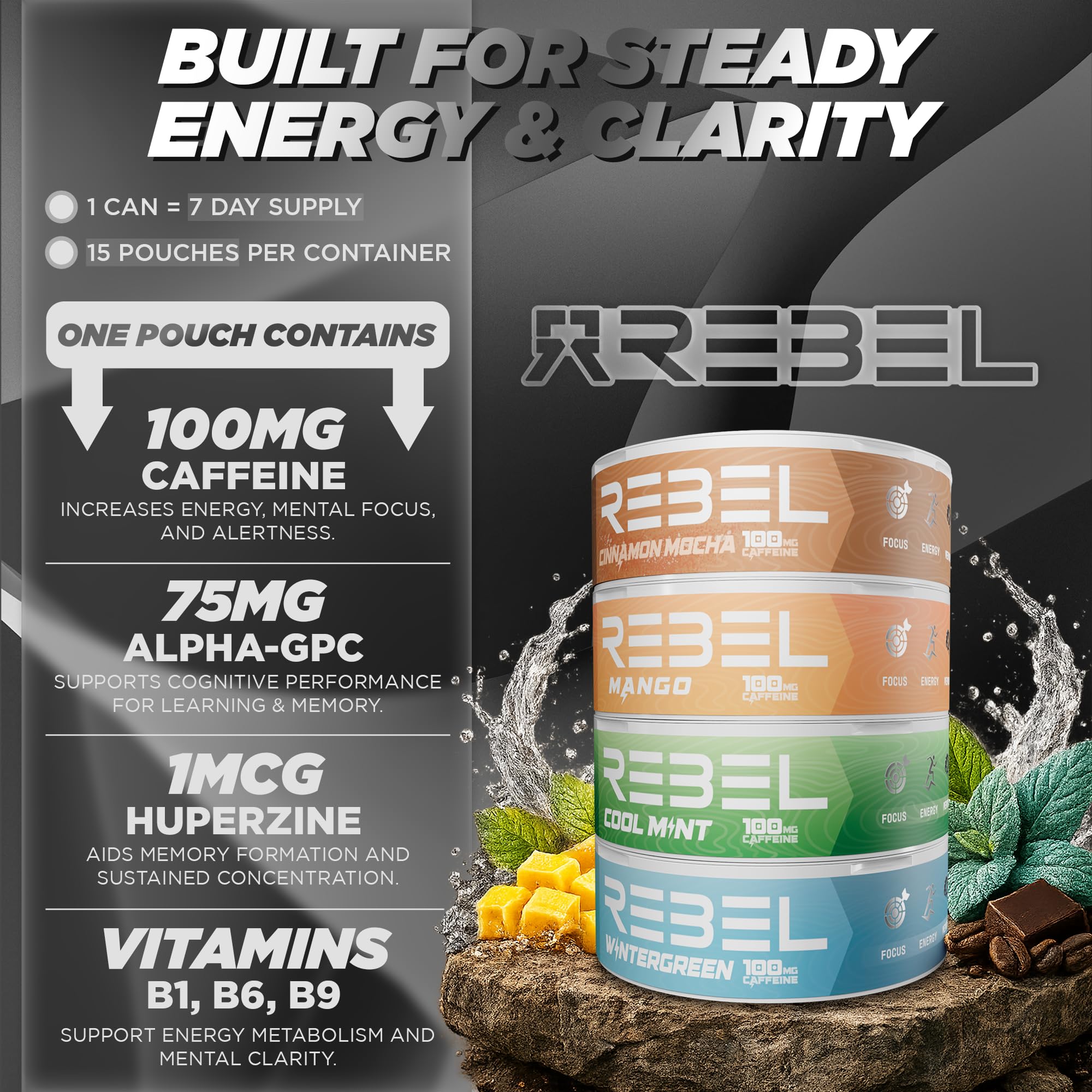 Rebel Supplements comparación tamaño lata y facilidad para llevar