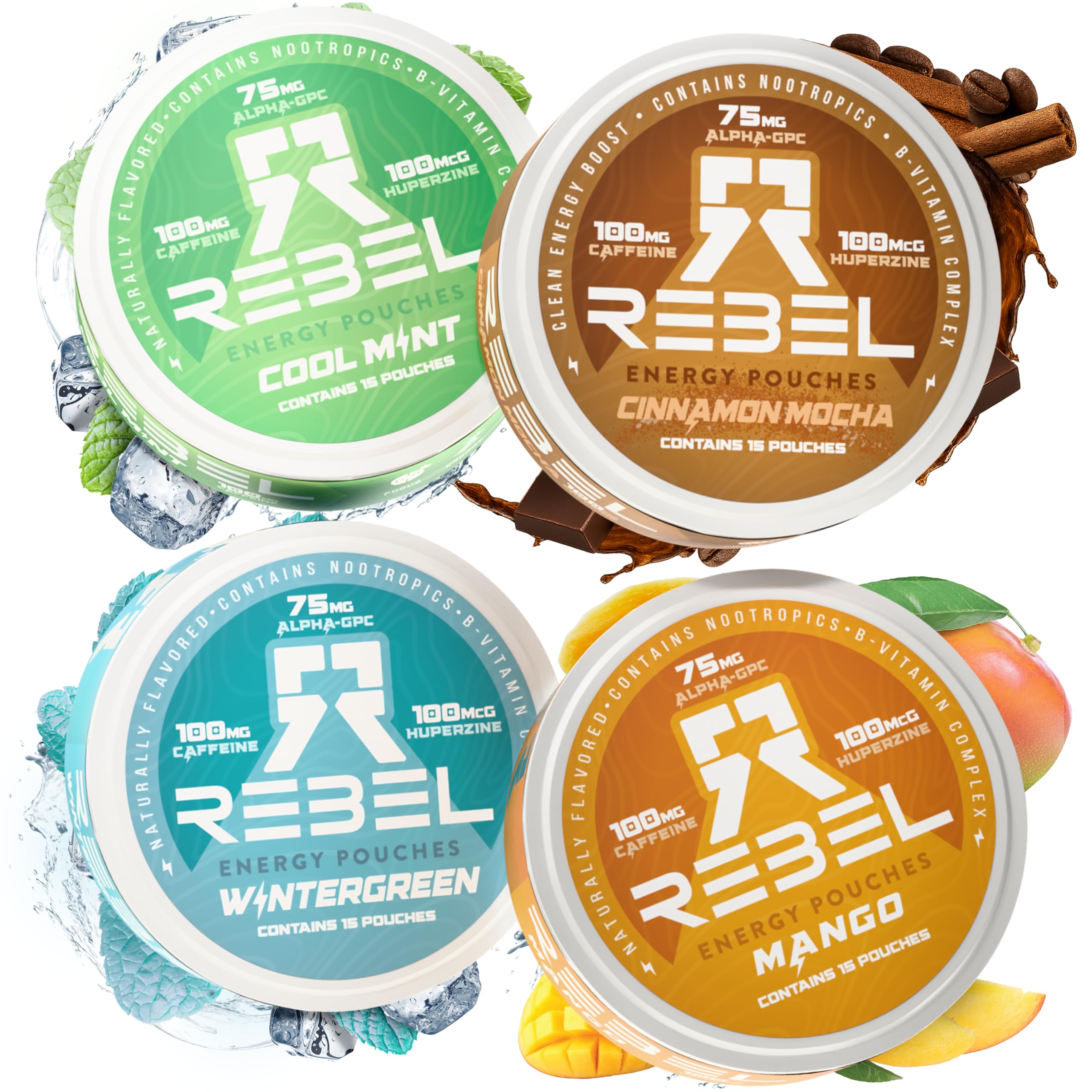 Rebel Supplements lata frente mostrando diseño y beneficio portátil