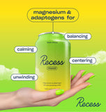 Recess etiqueta con ingredientes visibles para verificar beneficios