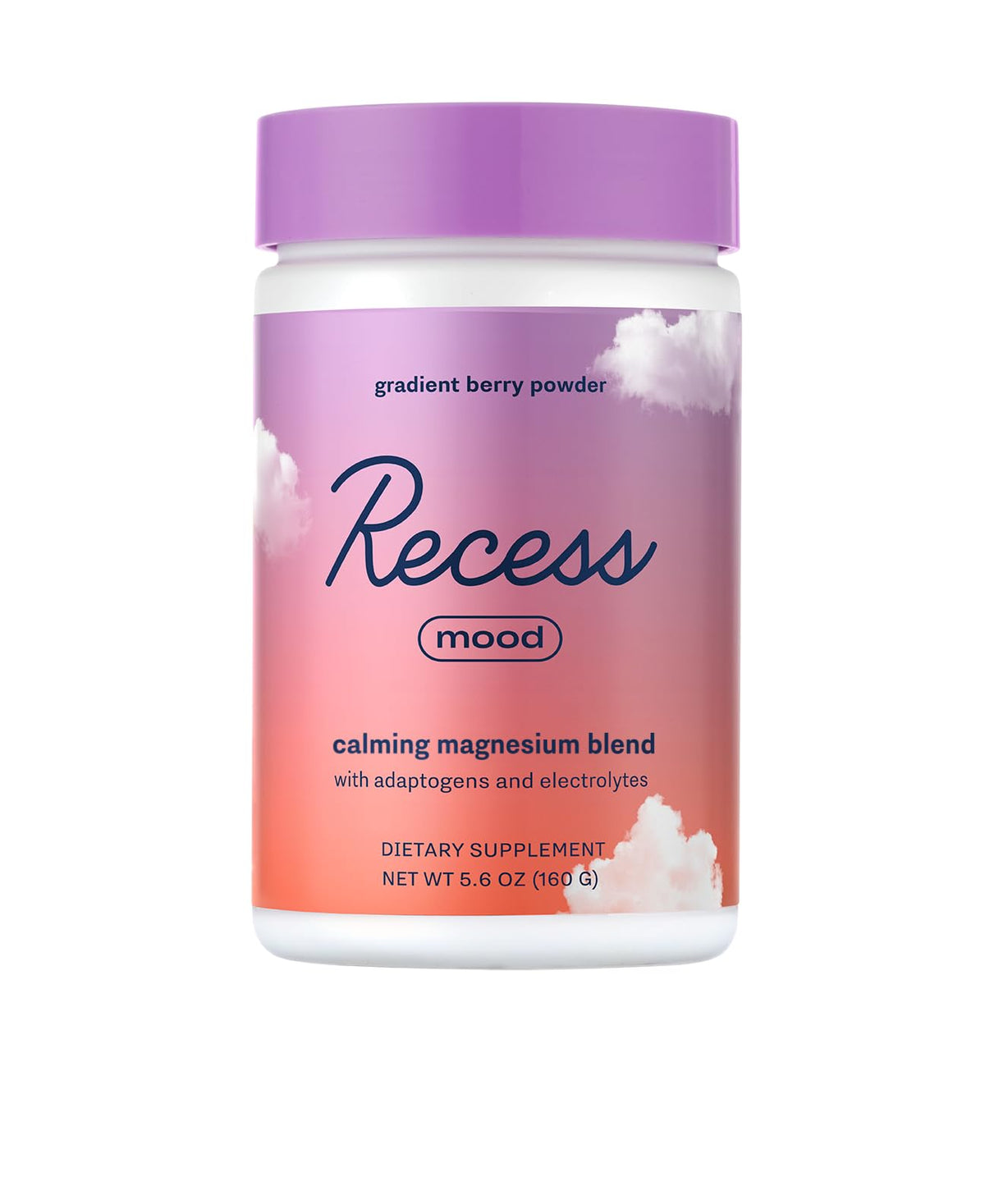 Recess frasco gradient berry frontal mostrando el envase y porciones
