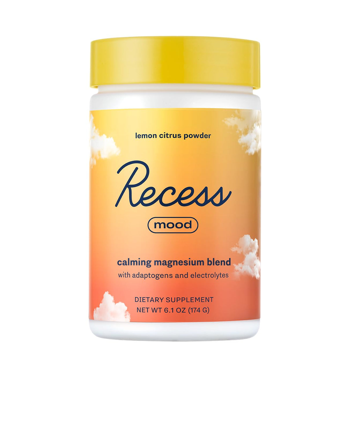 Recess frontal del empaque mostrando el sabor lemon citrus y beneficios