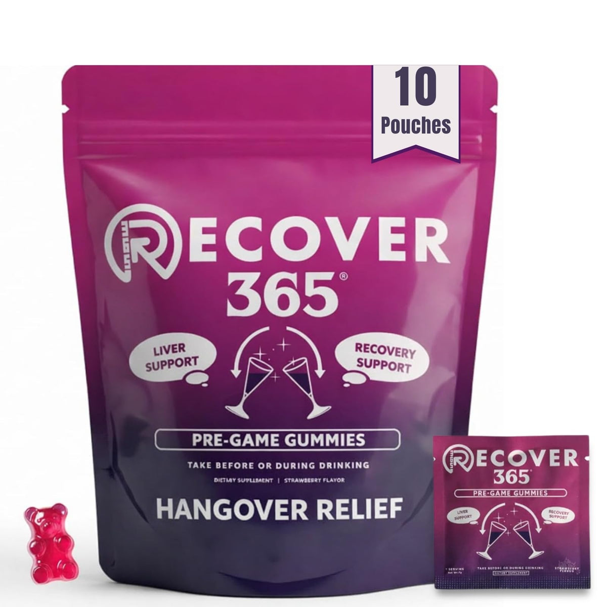 Recover 365 frente del empaque mostrando beneficios claros
