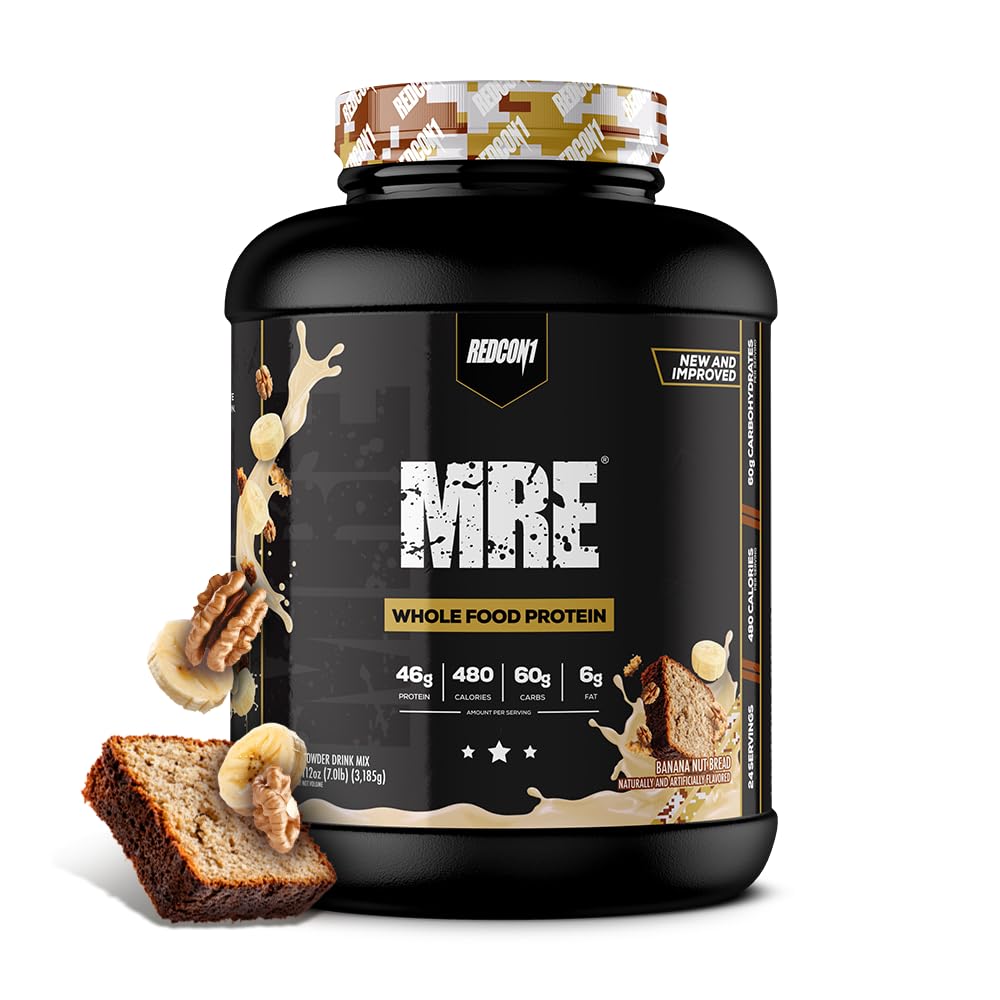 Envase REDCON1 MRE Banana Nut Bread mostrando la marca y beneficios