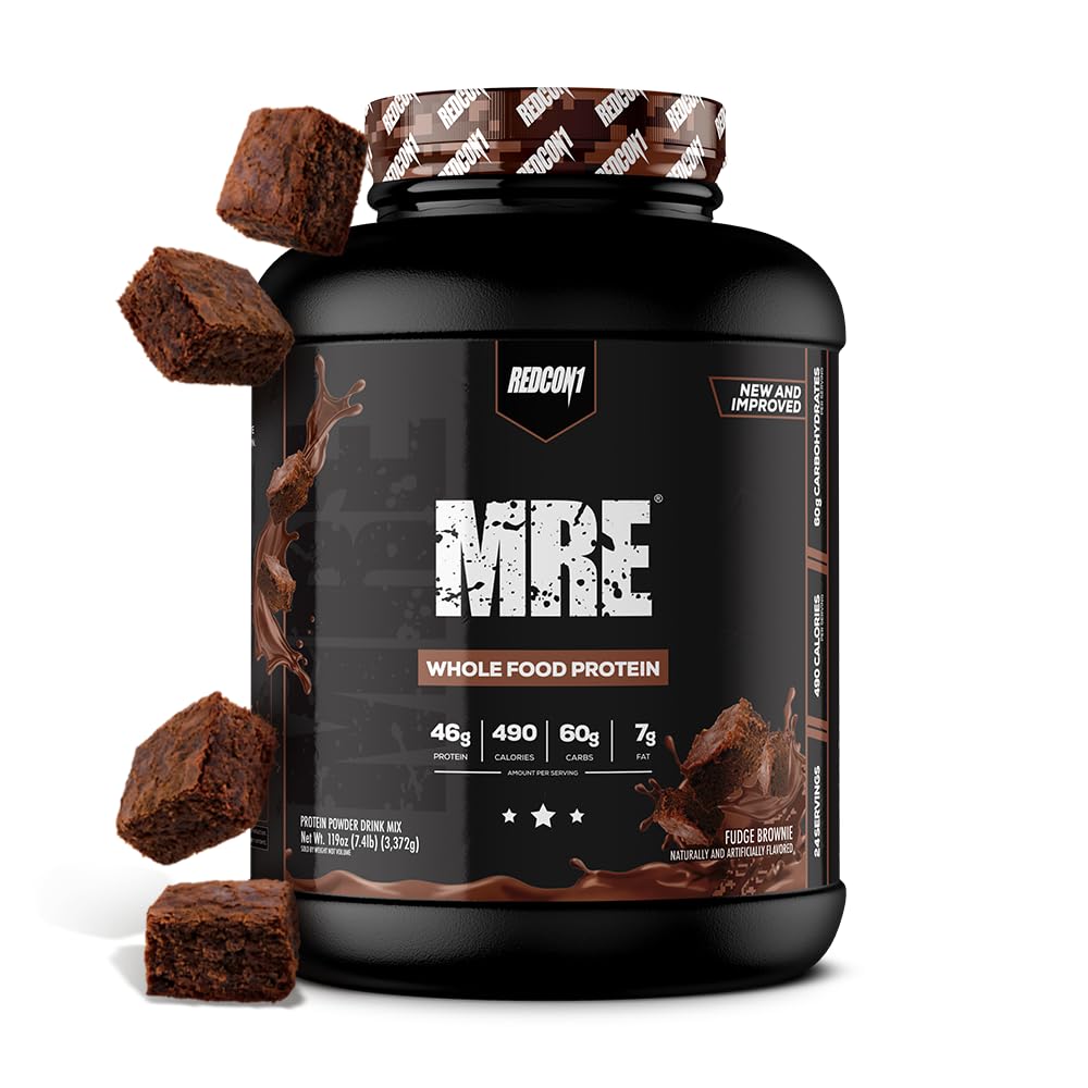 REDCON1 envase frontal MRE Fudge Brownie mostrando marca y sabor