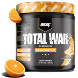 REDCON1 bote frontal Total War mostrando marca y sabor Orange Crush, ideal para energía