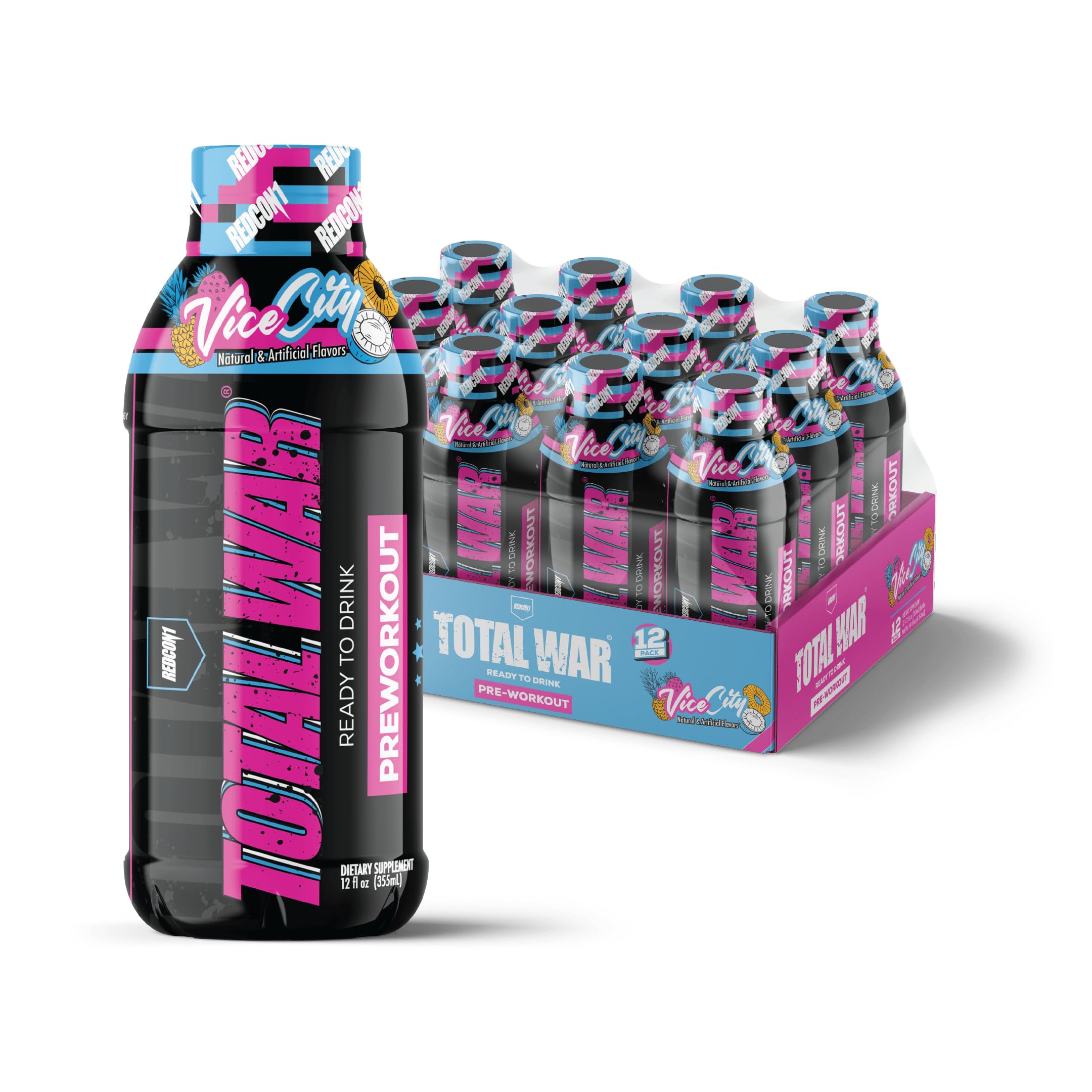 REDCON1 lata frontal Vice City con energía lista para entrenar