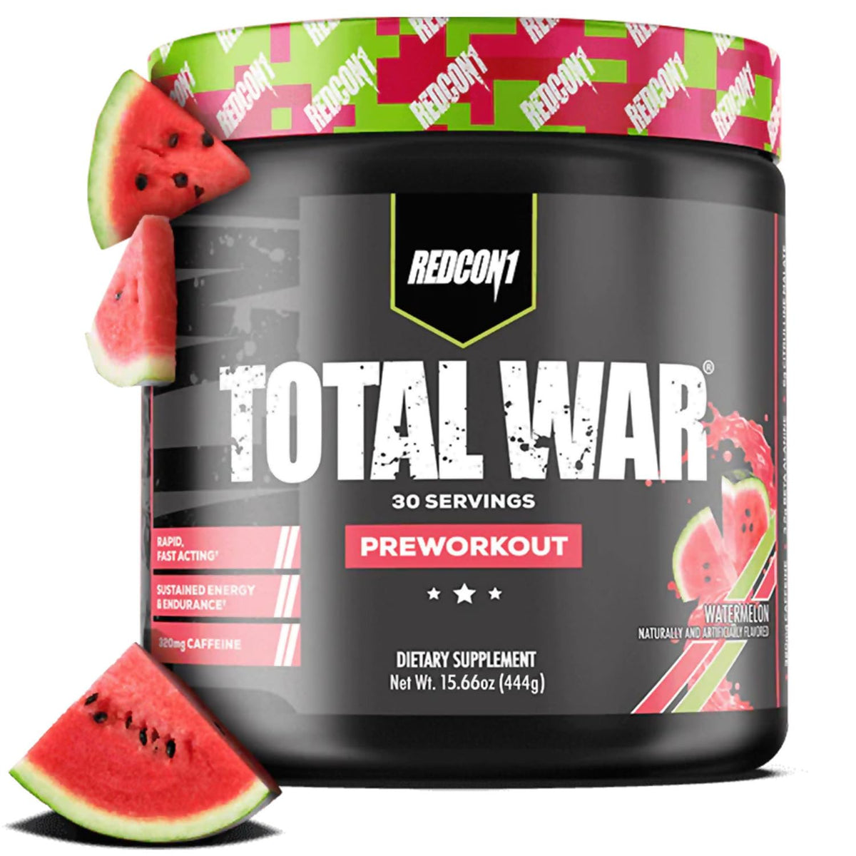 REDCON1 Total War frente del envase mostrando sabor Watermelon y diseño