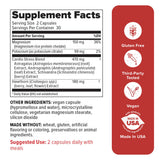 Detalle de cápsulas veganas Redd Remedies que sugiere absorción superior