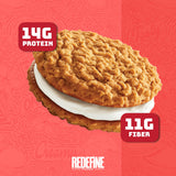 REDEFINE textura de la galleta de avena destacando fibra y crocancia