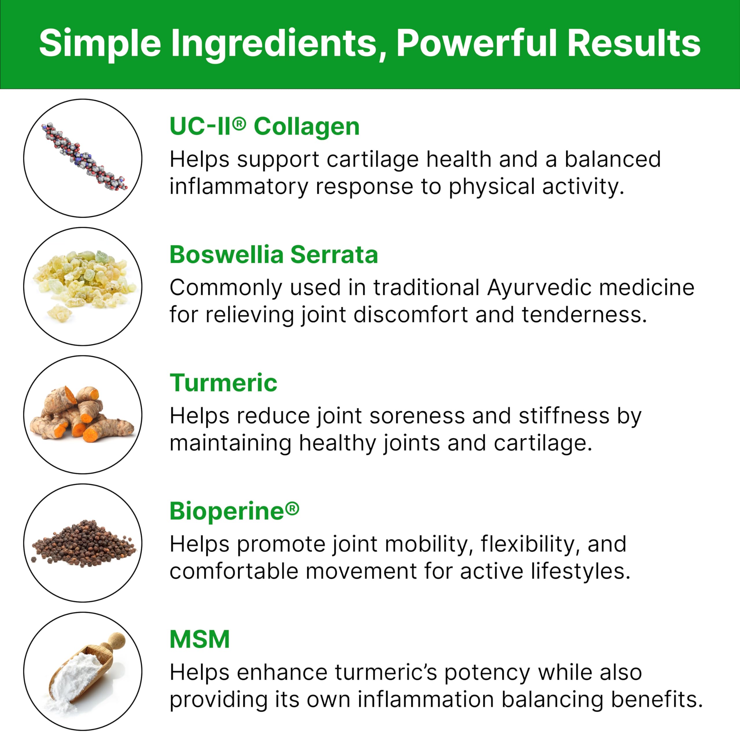 RediMove ingredientes naturales ordenados que ilustran la fórmula