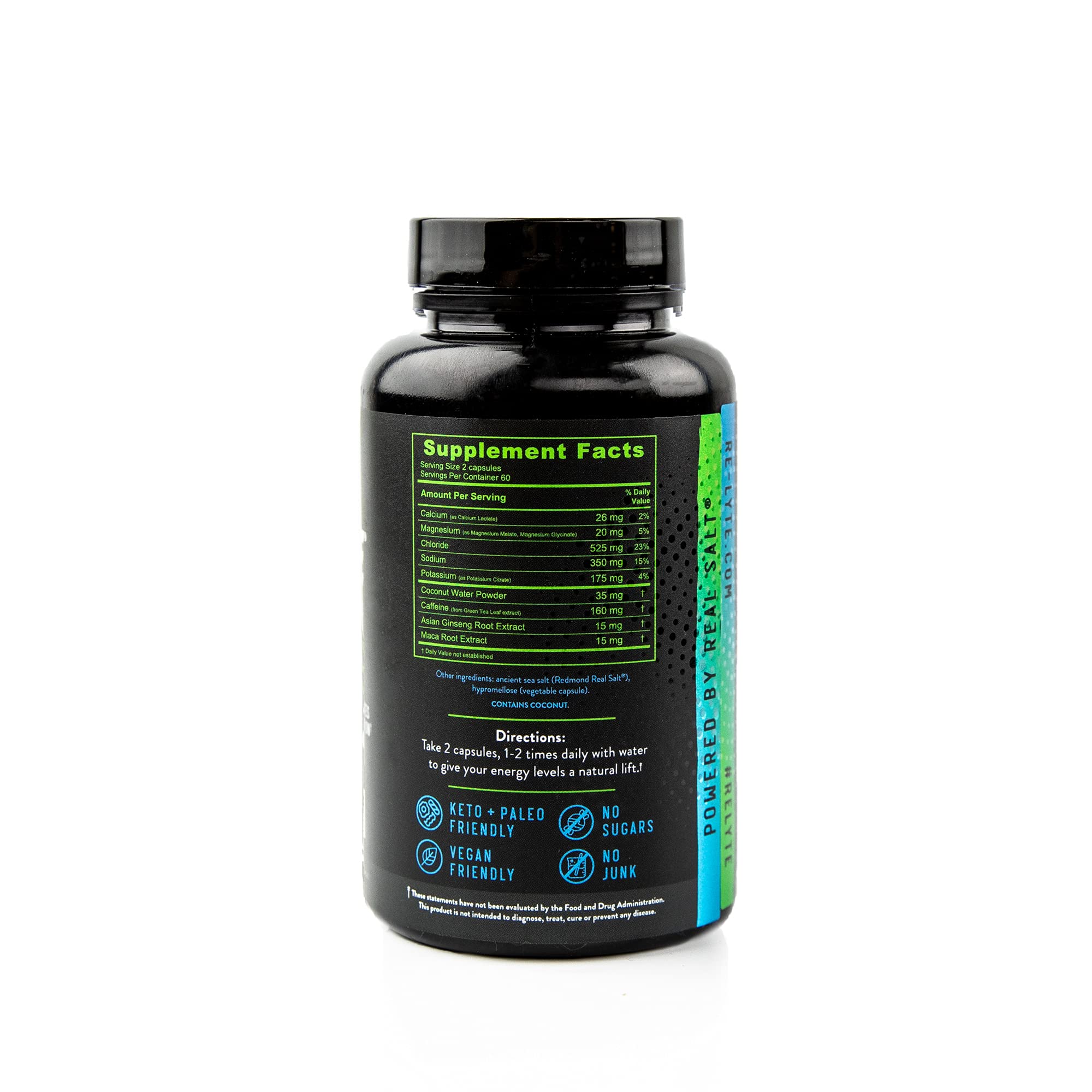REDMOND cápsulas Re-Lyte primer plano textura vegetal y fácil de tragar