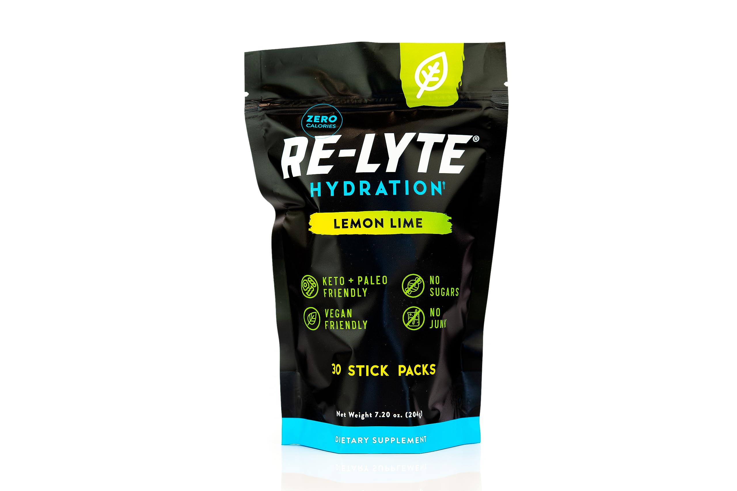 REDMOND frente del paquete de Re-Lyte Lemon Lime mostrando diseño y cantidad
