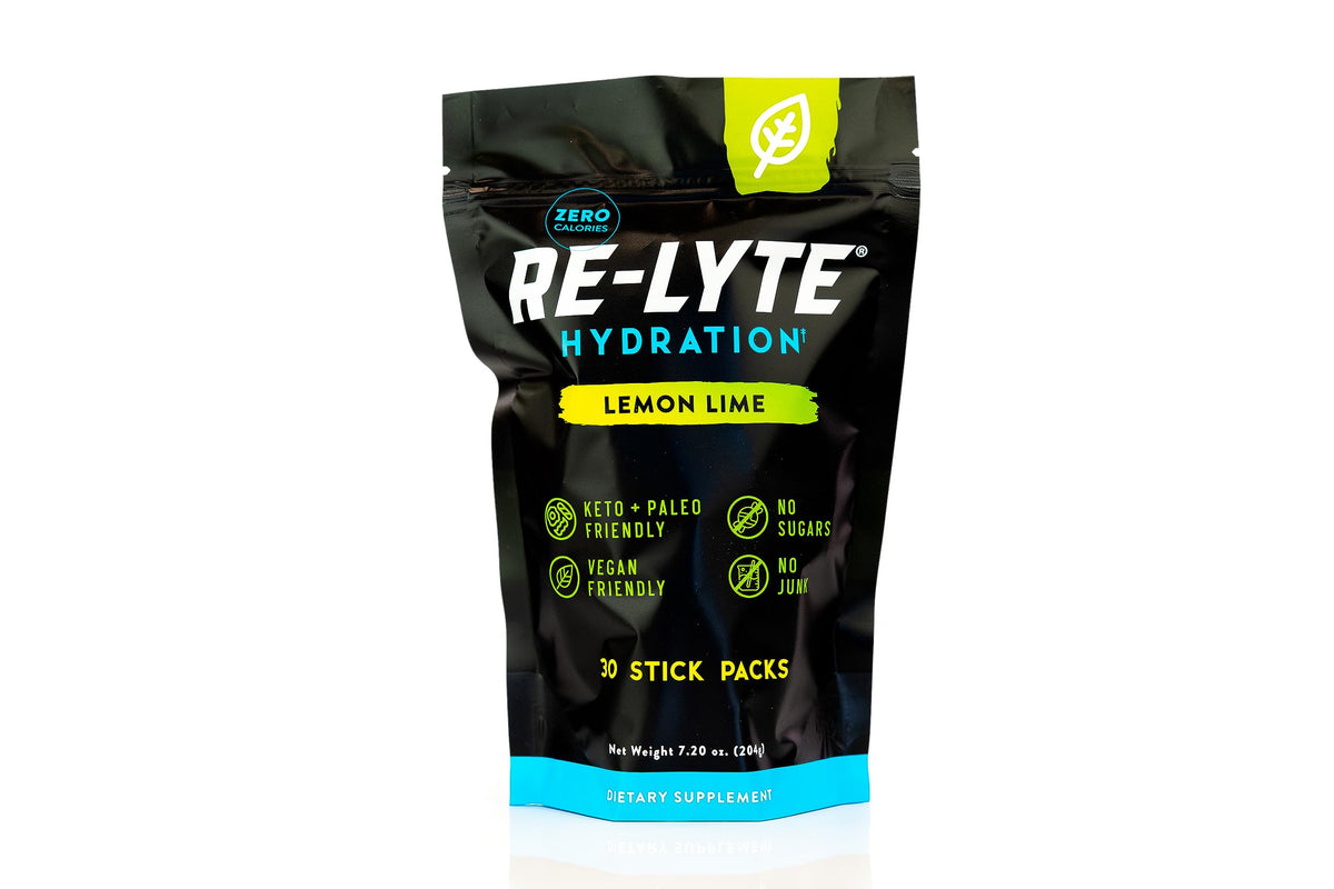 REDMOND frente del paquete de Re-Lyte Lemon Lime mostrando diseño y cantidad
