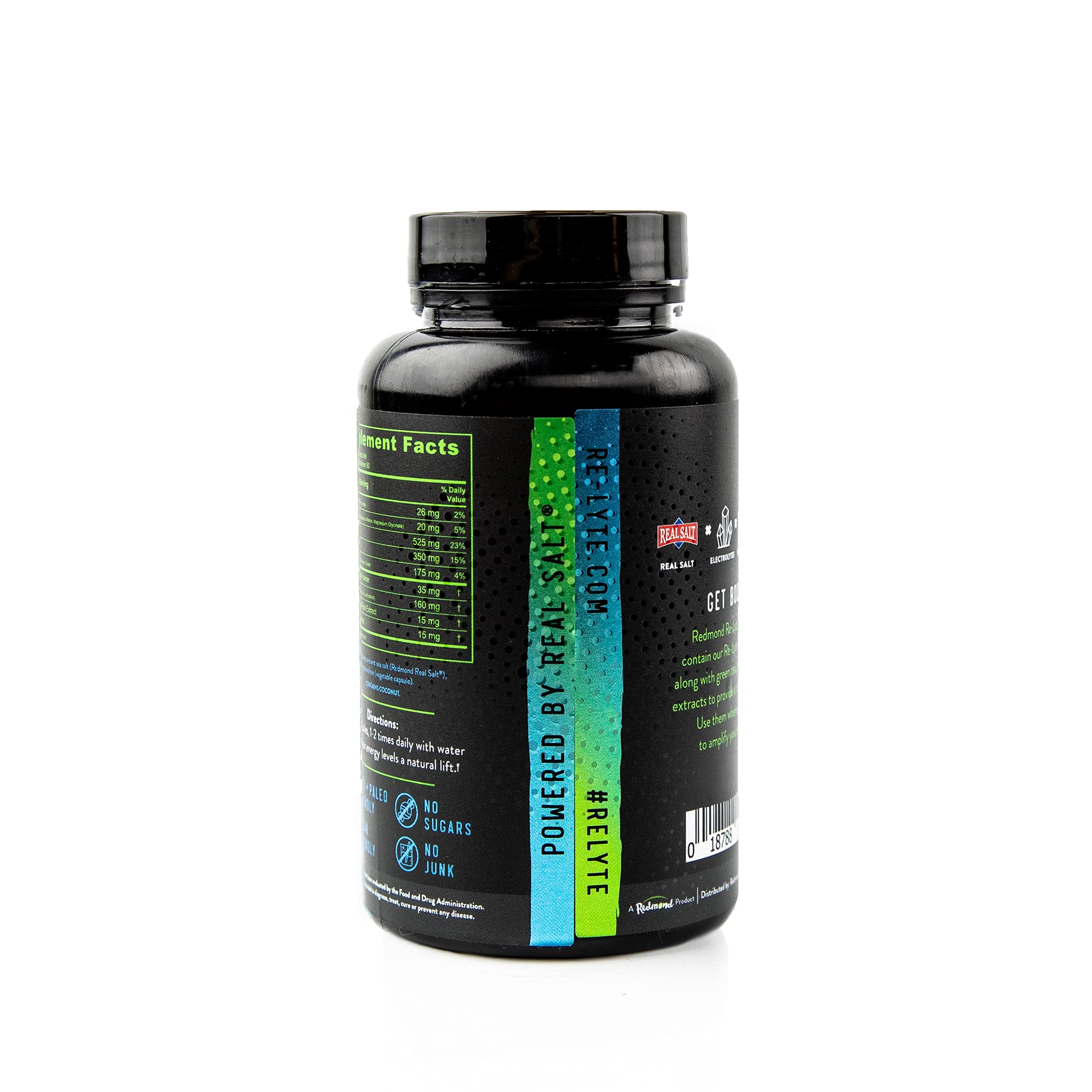 REDMOND etiqueta e ingredientes Re-Lyte resaltando electrolitos y magnesio