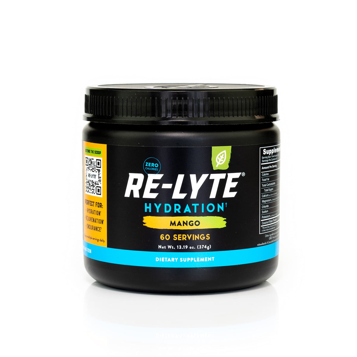 REDMOND empaque frontal de Re-Lyte Mango mostrando diseño y beneficio sin azúcar