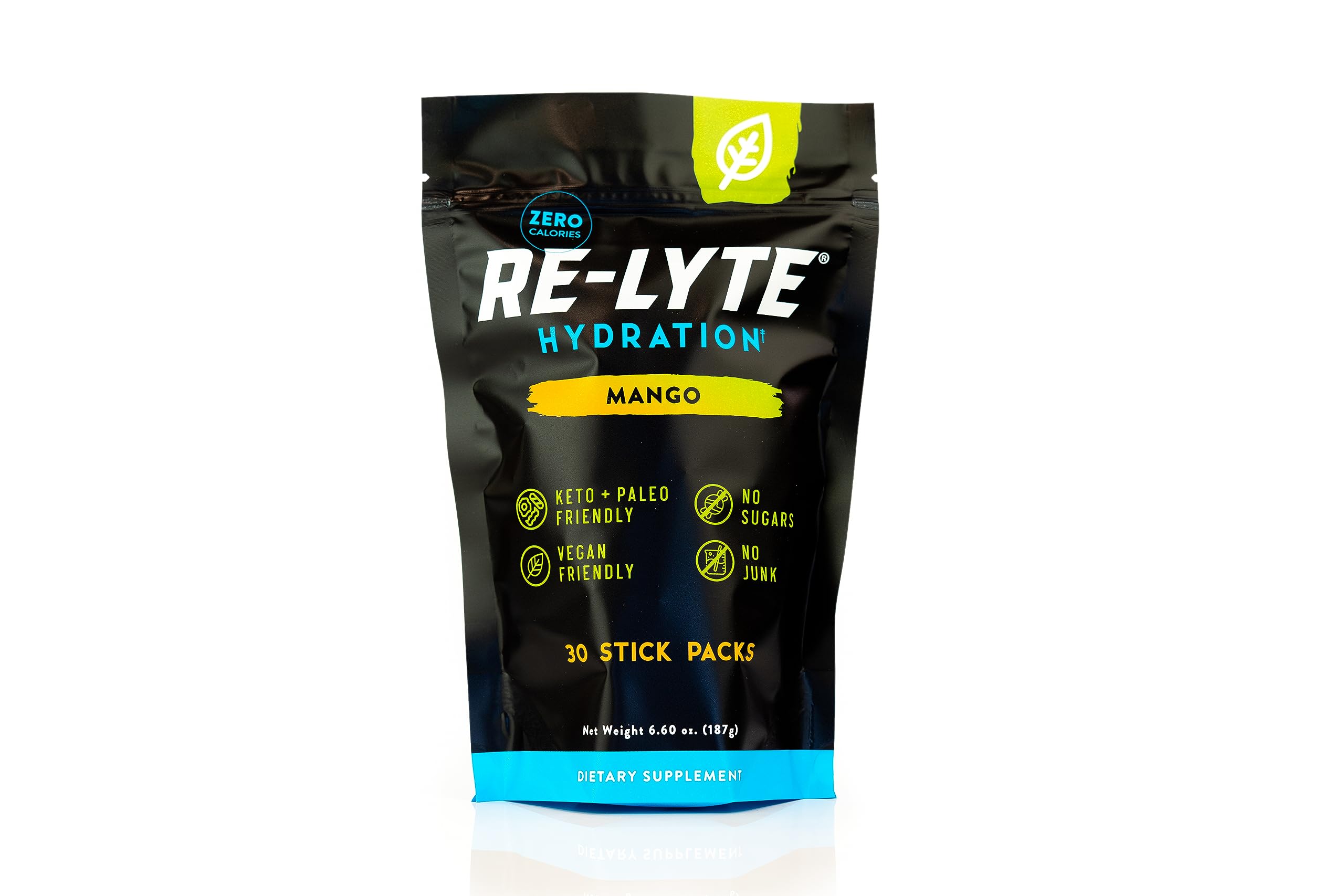 REDMOND Re-Lyte Mango frontal del paquete mostrando 30 sobres y beneficio portátil