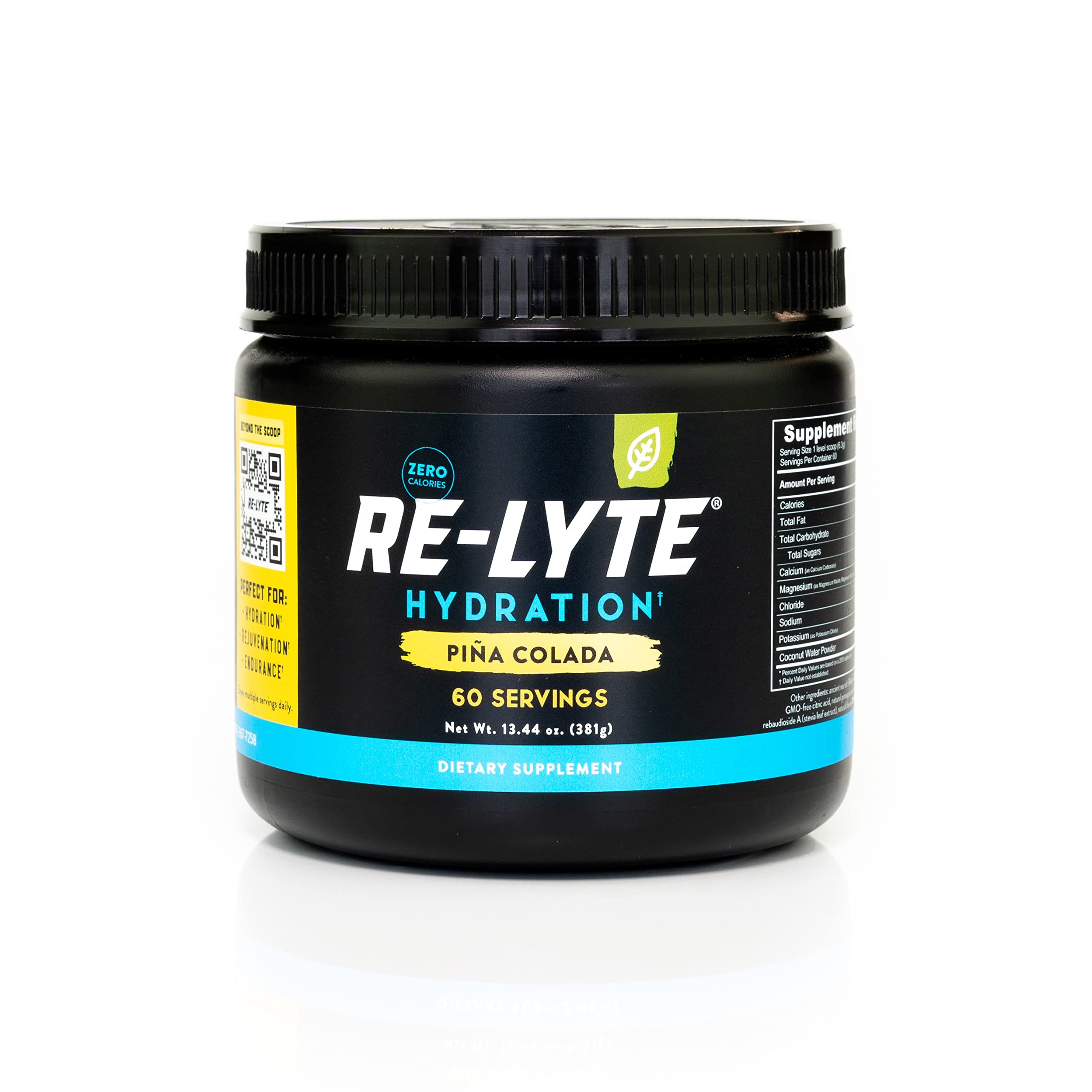 REDMOND frasco Re-Lyte Piña Colada mostrando el empaque y sabor
