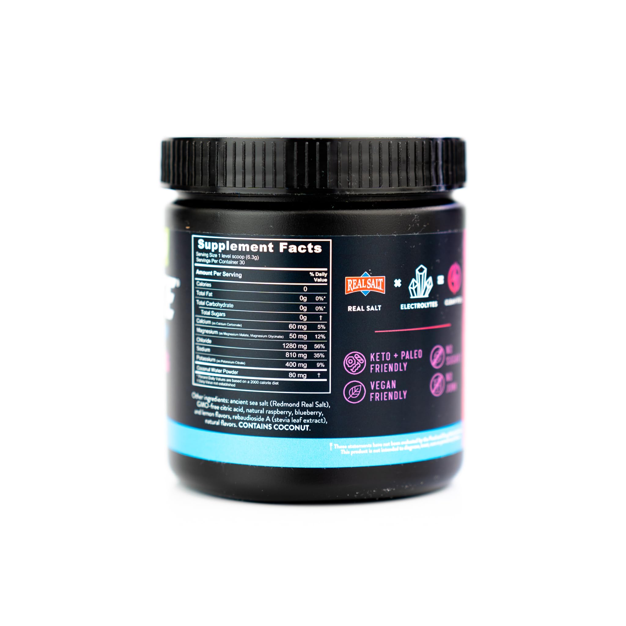 REDMOND Re-Lyte primer plano del polvo fine para mezclar y dissolución rápida