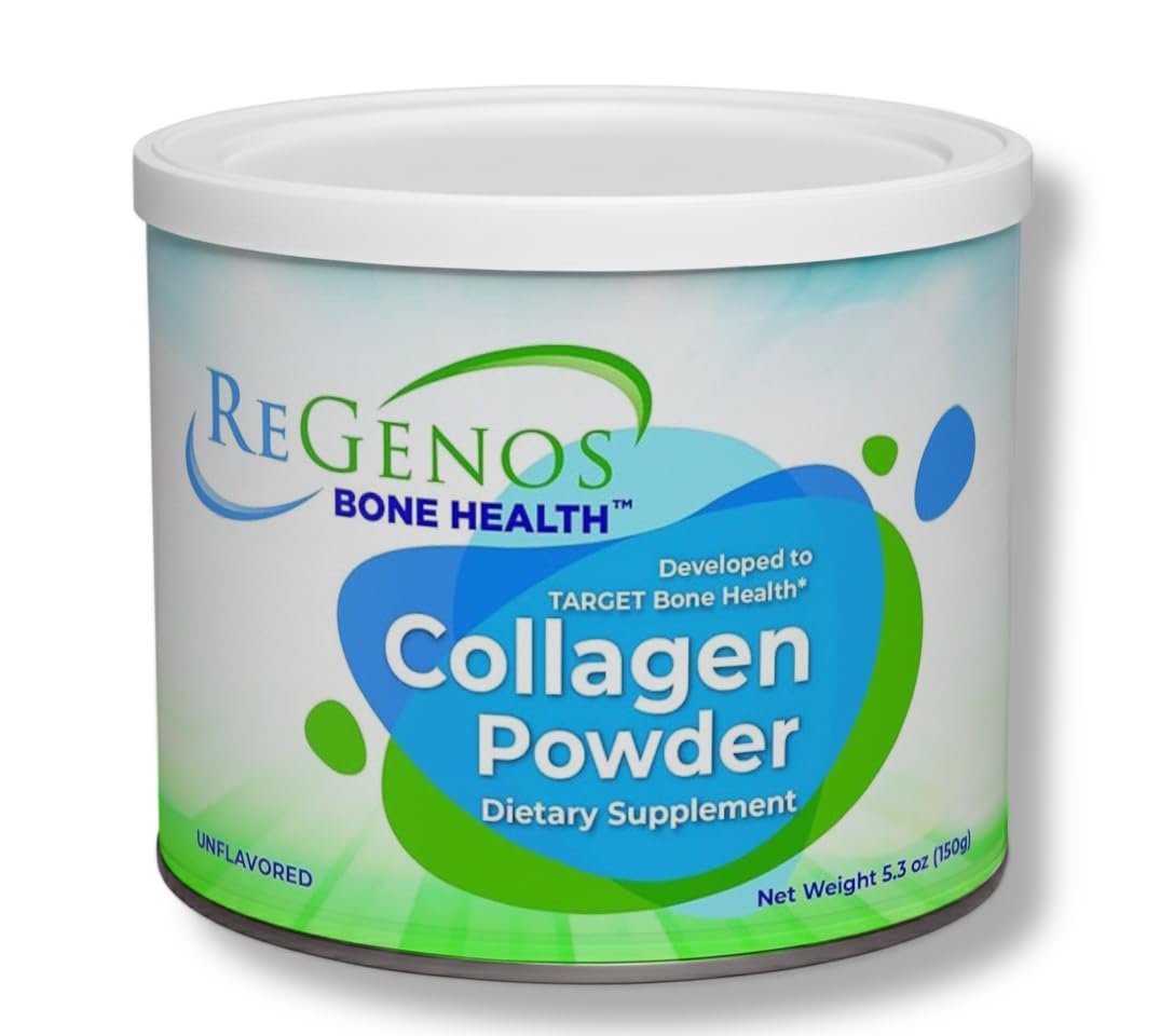 ReGenos Bone Health frente del envase mostrando marca y etiqueta clara