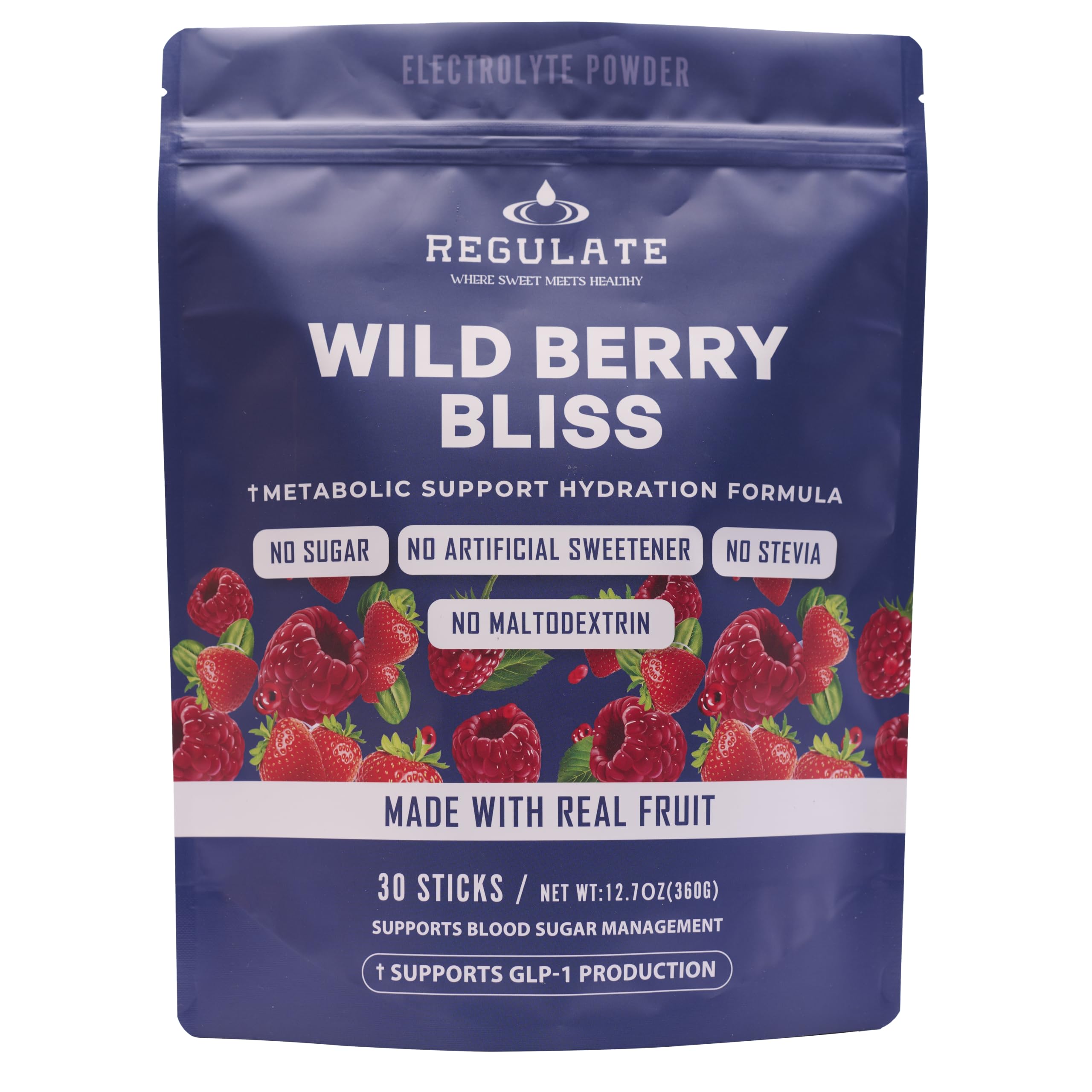 Regulate empaque frontal Wild Berry muestra presentación y conveniencia