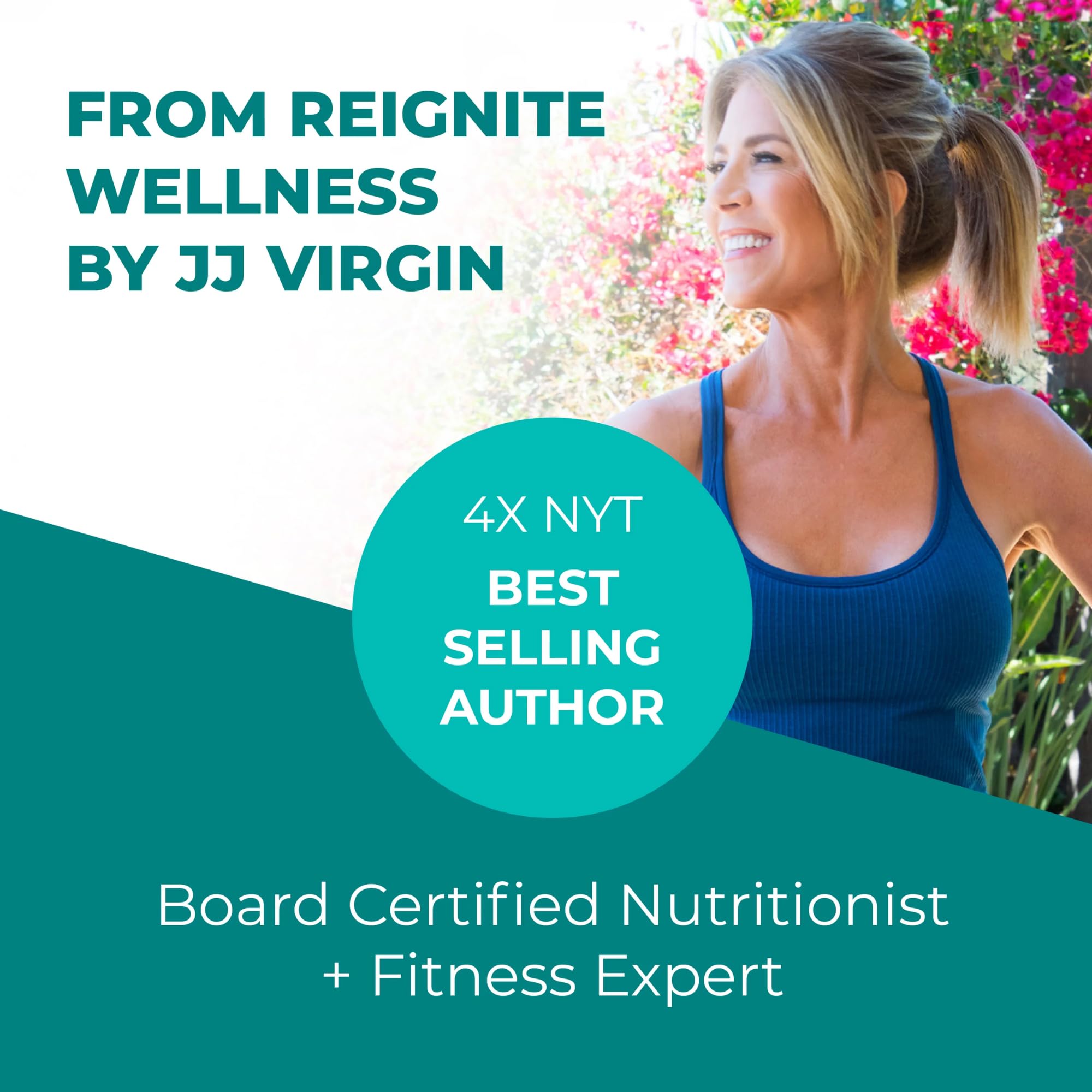 Reignite Wellness SHEatine envase abierto mostrando 60 servicios disponibles