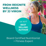 Reignite Wellness frasco abierto con tabletas dispersas para visual claro del producto