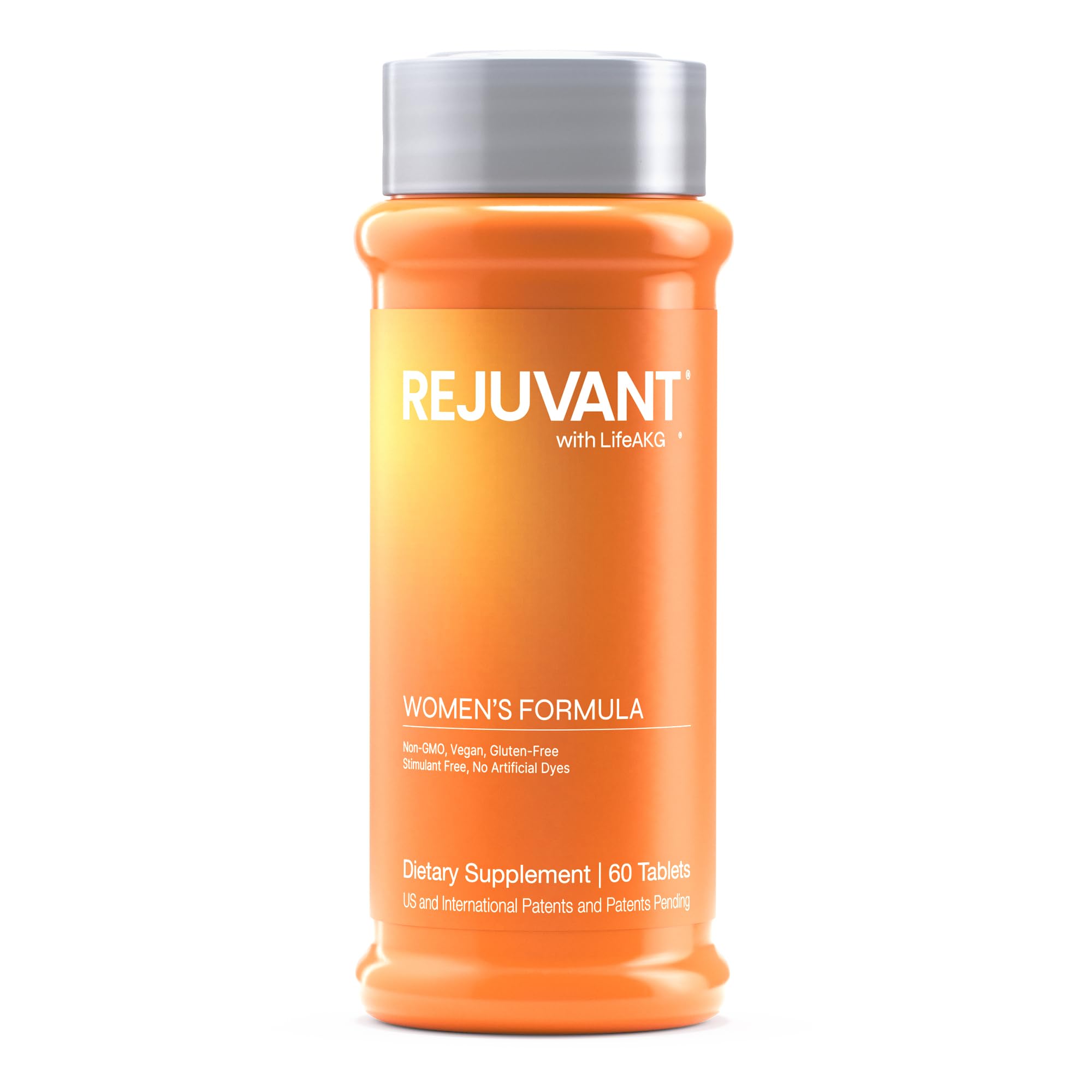 Rejuvant frasco frontal mostrando 60 tabletas y beneficios visibles