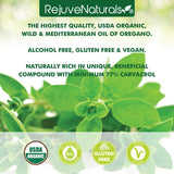 RejuveNaturals gotas de aceite en cuchara mostrando textura y fácil uso