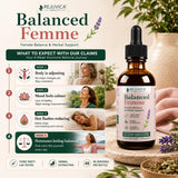 Rejuvica Health persona aplicando Balanced Femme con gotero, uso fácil y sin agua