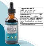 Rejuvica Health IntestiClear etiqueta con lista de ingredientes y certificado visible
