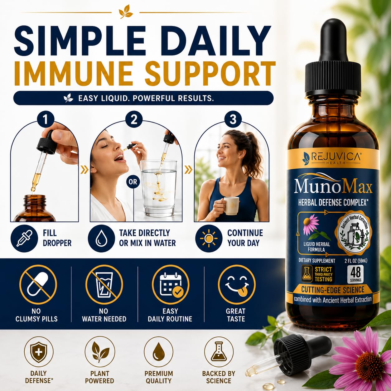 Rejuvica Health etiqueta informativa en primer plano destacando ingredientes