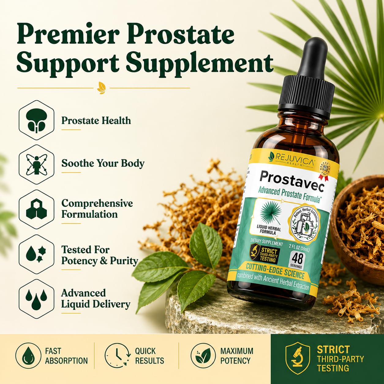 Rejuvica Prostavec detalle de etiqueta legible y lista de ingredientes