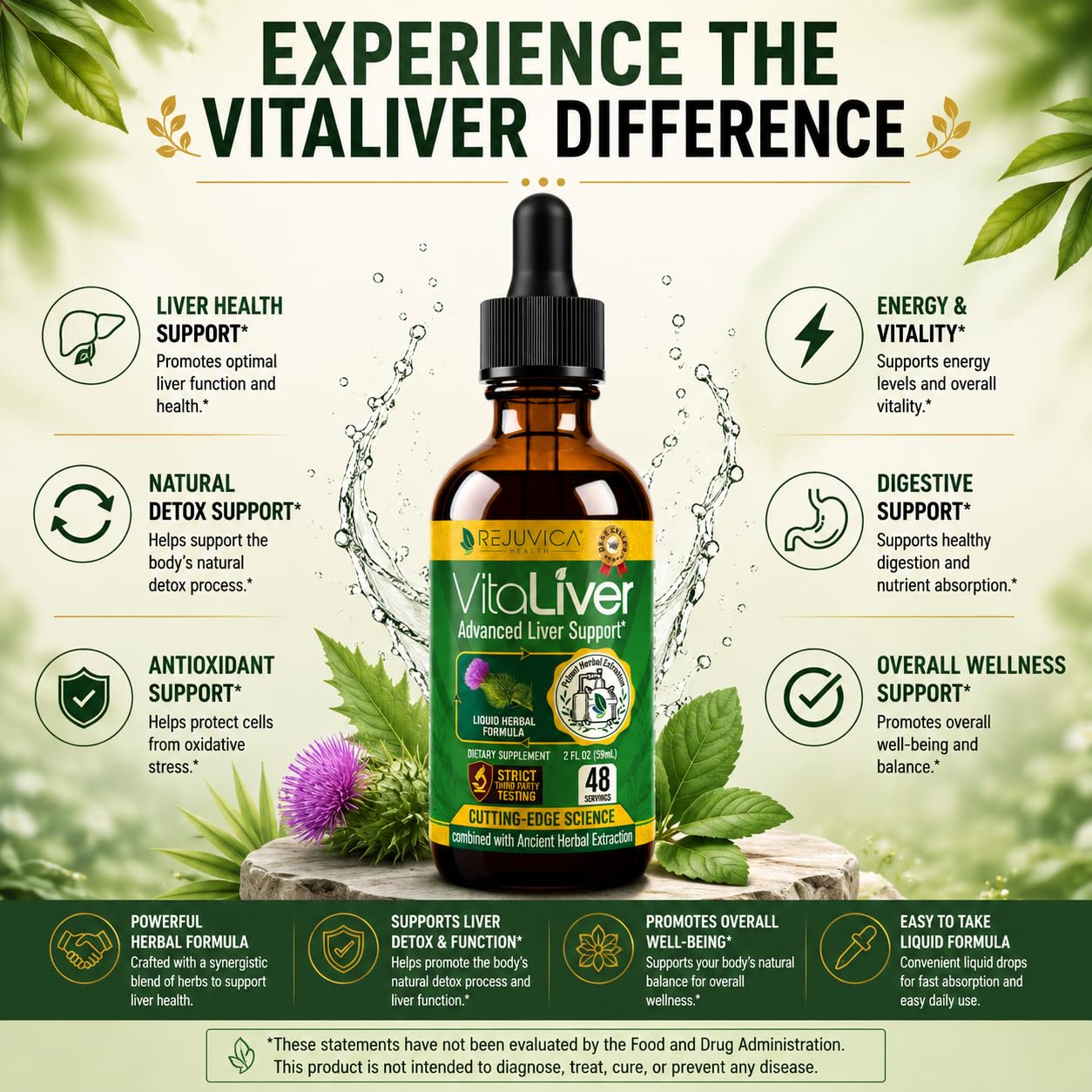 Rejuvica Health detalle de la etiqueta con lista de ingredientes visible y legible