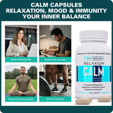 Detalle de ingredientes Relaxium Calm con ashwagandha y 5‑HTP para soporte