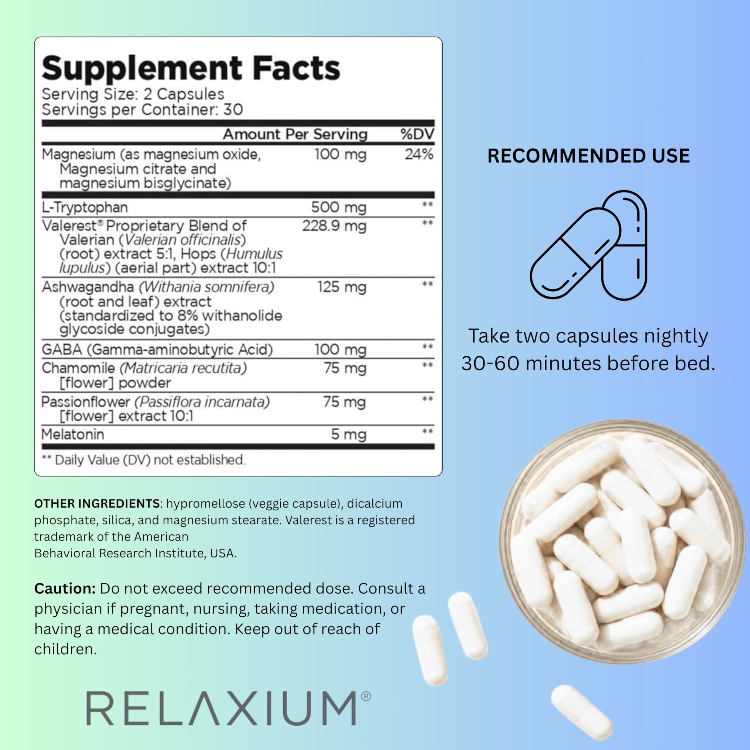 Relaxium primer plano de cápsula vegana revela textura fina y facilidad al tragar