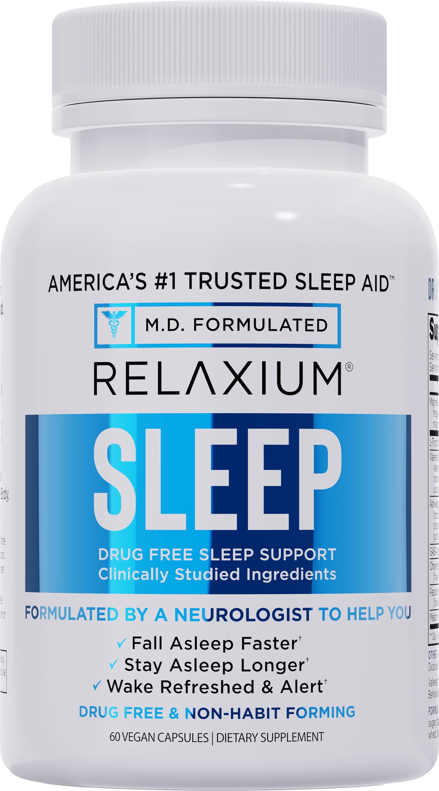 relaxium frontal del empaque mostrando la marca y beneficio para el sueño
