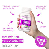 Relación de ingredientes Relaxium con melatonina y magnesio resaltada